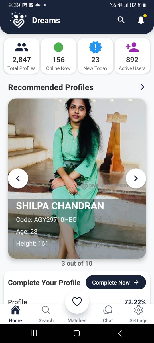 Dreams Matrimony background